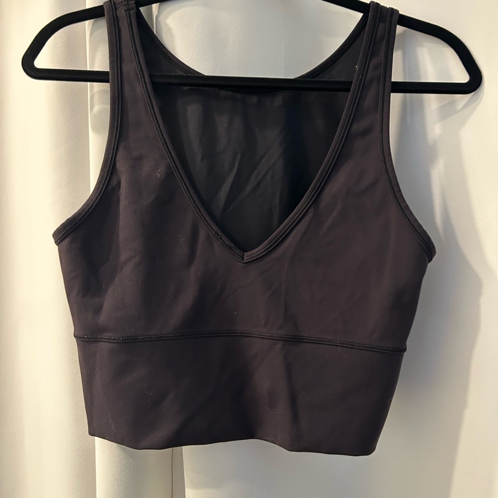 Black V-Neck Sports Bra